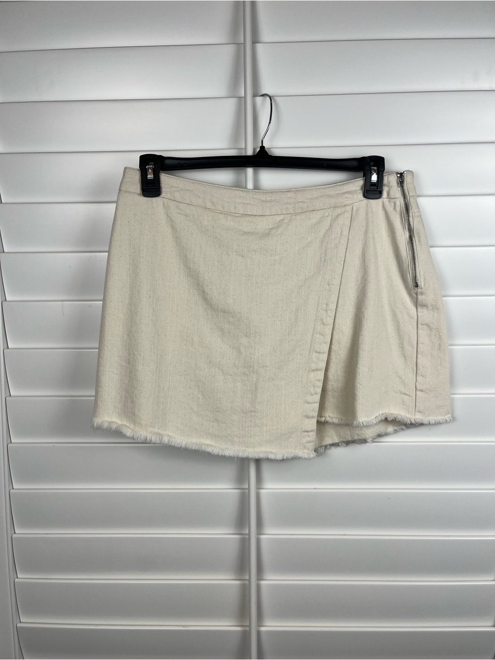 Sage The Label Cream Cotton Wrap Skort XL Raw Hem Coastal Cowgirl